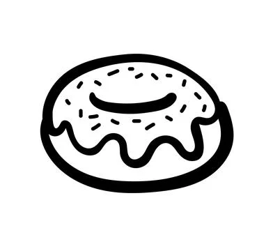 Donut side view. Bakery or snack concept. Stock Illustration