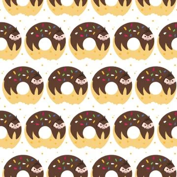 Donut sloth pattern Stock Illustration