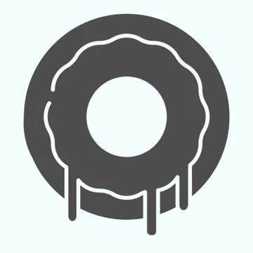 Donut solid icon. Doughnut vector illustration isolated on white. A small sweet Stock Illustration