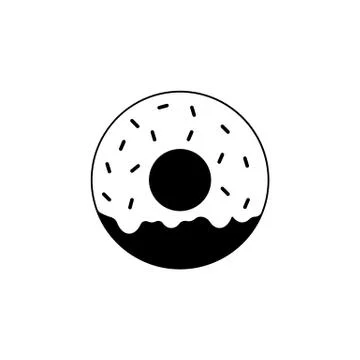 Donut solid icon, food drink elements Stock Illustration