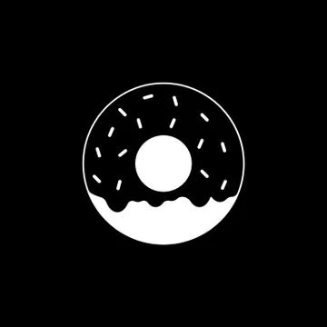 Donut solid icon, food drink elements Stockillustratie