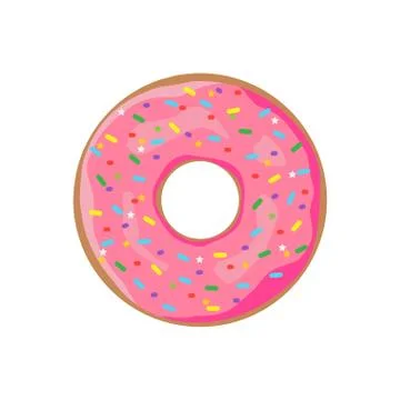 Donut with sprinkles isolated on white background. Vector illustration. Stock-Illustration