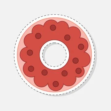 Donut sticker Stock Illustration