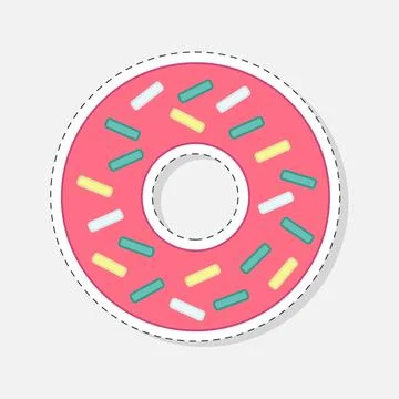 Donut sticker. Stock Illustration