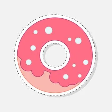 Donut sticker Stock Illustration