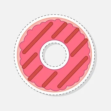 Donut sticker Stock Illustration