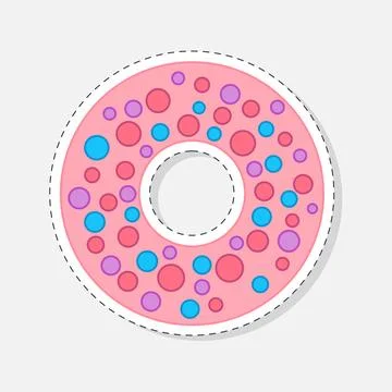 Donut sticker Stock Illustration