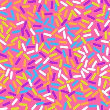 Donut sweet glaze seamless pattern with coconut shavings topping 스톡 일러스트