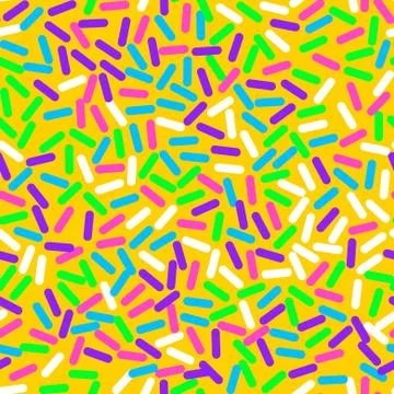 Donut sweet glaze seamless pattern with coconut shavings topping Illustrazione stock