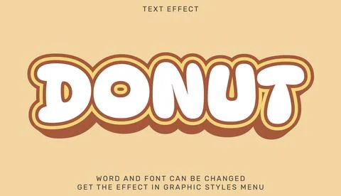 Donut text effect template in 3d design イラスト素材