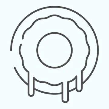 Donut thin line icon. Doughnut vector illustration isolated on white. A small Stock Illustration