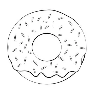 A donut with a thin line. Vector on a white background Stock Illustration