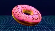 Donut In Tv Distortion Glitch Retro Pop Stock Footage
