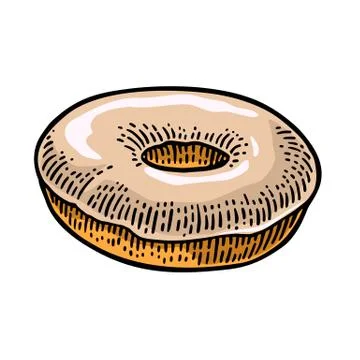 Donut. Vector black hand drawn vintage engraving Stockillustratie