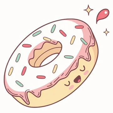 Donut-vector-illustration-cute-flat-style-clean-(1) Stock Illustration