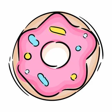 Donut vector isolated on a white background. Cute, colorful and glossy donuts Stock Illustration