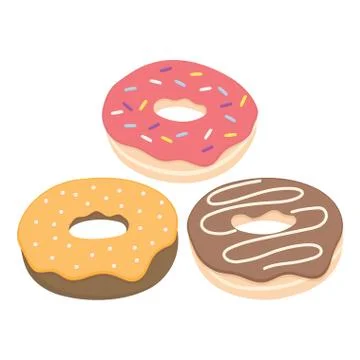 Donut vector set isolated on a light background Stock Illustration
