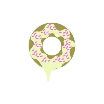 Donut on white Stock Illustration