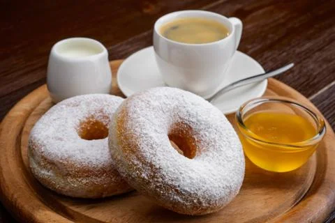 Donuts and coffee Stock Photos