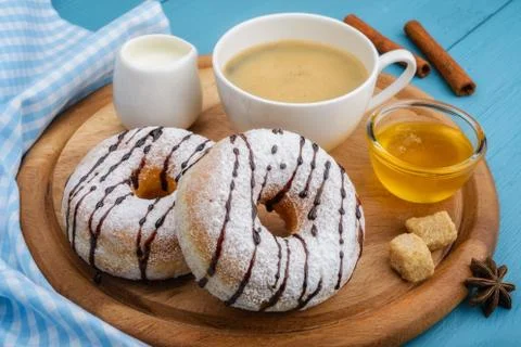Donuts and coffee Stock Photos