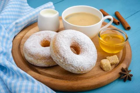 Donuts and coffee Stock Photos