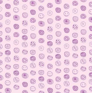 Donuts background pattern Stock Illustration