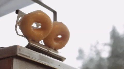 Donuts being baked Stock Footage 44788468