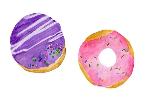 Donuts blue and rose Stock Illustration