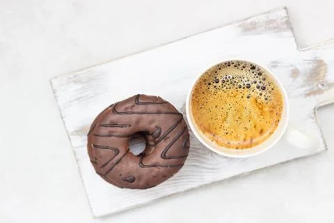 Donuts with chocolate glaze. Stock Photos