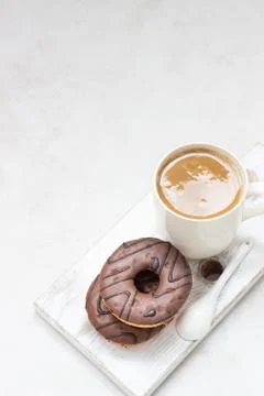 Donuts with chocolate glaze. Stock Photos