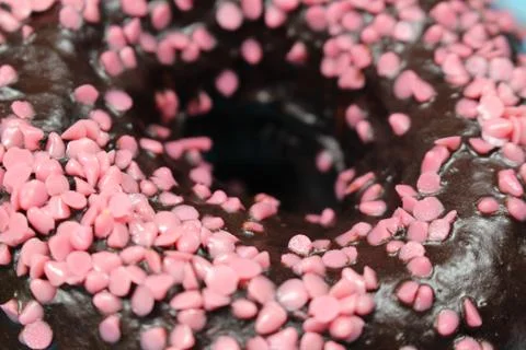 Donuts with chocolate icing Stock Photos