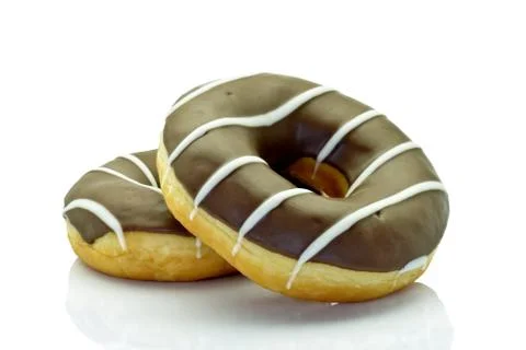 Donuts with chocolate Stock Photos