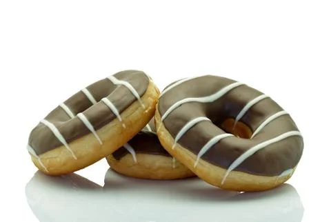 Donuts with chocolate Stock Photos