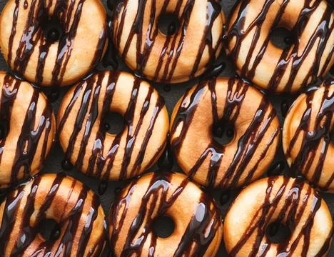 Donuts with chocolate Stock Photos