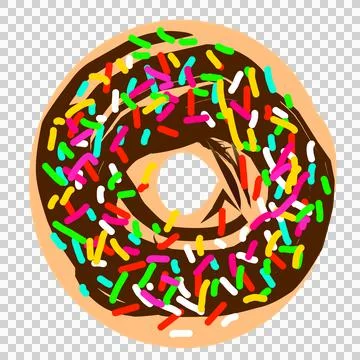 Donuts Chocolate Sprinkle Transparent Stock Illustration