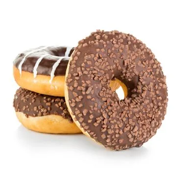 Donuts close-up isolated on a white background Stock Photos