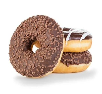 Donuts close-up isolated on a white background Stock Photos
