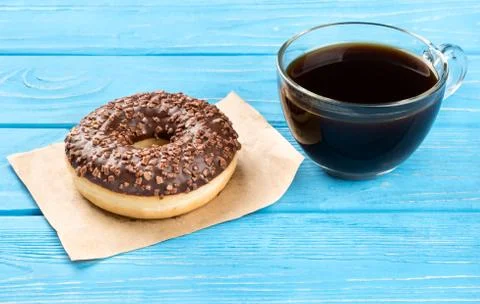 Donuts with coffee Stock Photos