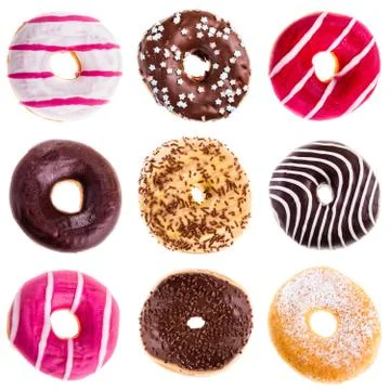 Donuts collection Stock Photos