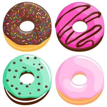 Donuts collection. Vector illustration Stock Illustration