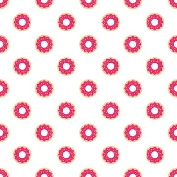 Donuts with colored glaze on pattern background. Donut pattern on white Illustrazione stock