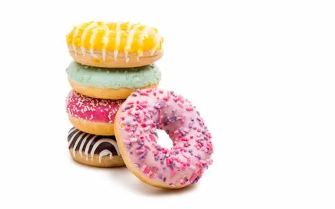 Donuts in colored glaze Foto stock