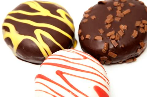 Donuts with different flavors 스톡 사진