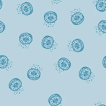 Donuts fast food line vector seamless pattern 스톡 일러스트