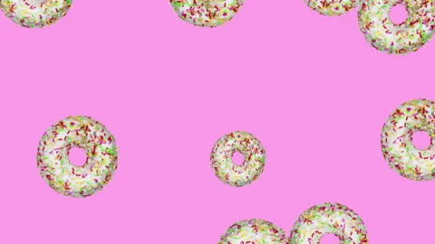 Donuts flat animation color background Stock Footage 169548024