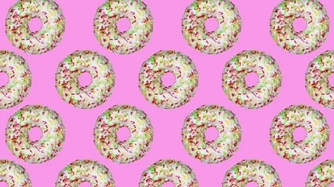 Donuts flat animation color background Stock Footage 169548202