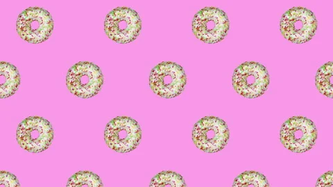 Donuts flat animation color background Stock Footage 169548408