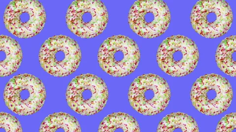 Donuts flat animation color background Stock Footage 170597718