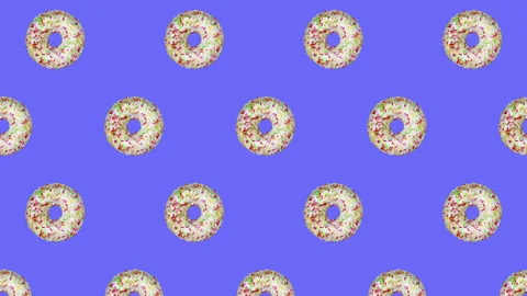 Donuts flat animation color background Stock Footage 170598182
