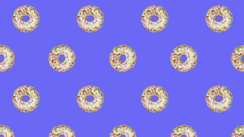 Donuts flat animation color background Stock Footage 170598743